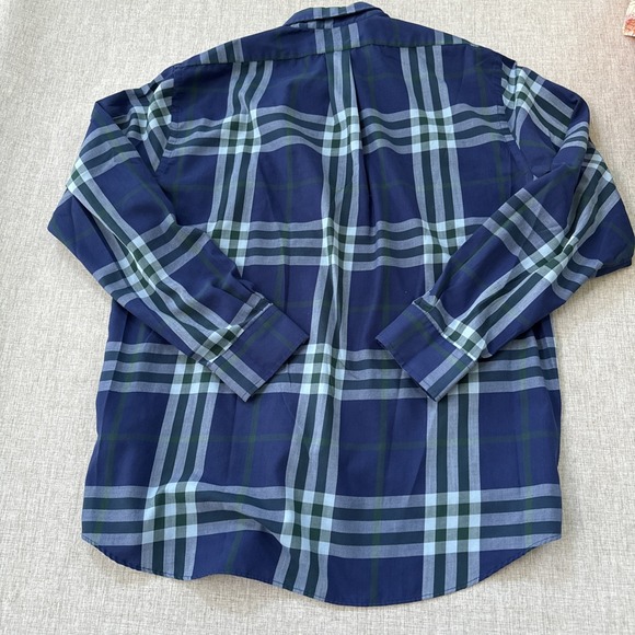 Vineyard Vines Shirt Men's Large Performance Slim Fit Crosby Blue Green Plaid - Picture 8 of 9